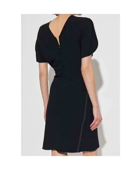 Victoria Beckham Black Gathered Dress