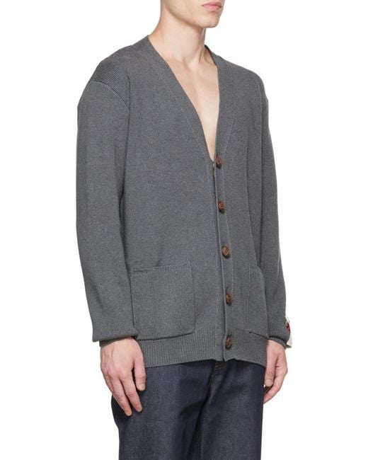 Golden Goose Deluxe Brand Gray Knitted Cardigan for men