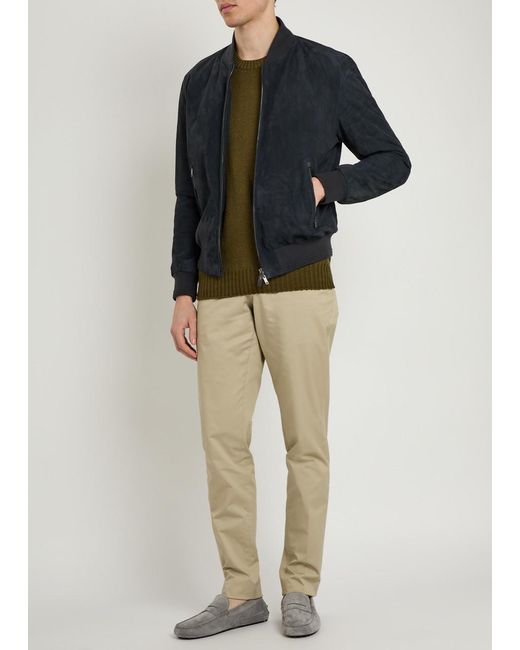 Tod's Green Crew-Neck Cotton-Knit Jumper for men