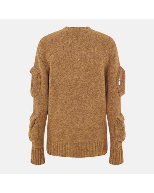 Off-White c/o Virgil Abloh Brown Crew Neck Knit Sweater for men
