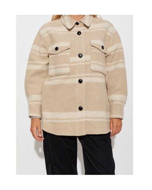 Isabel Marant Natural Long-Sleeve Casual Jacket