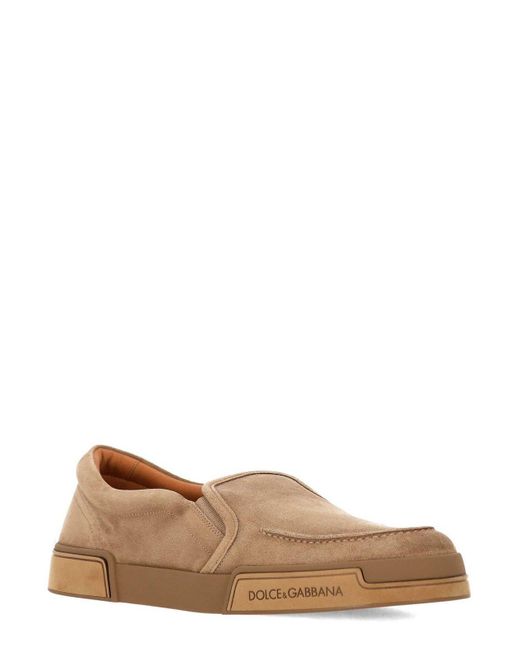 Dolce & Gabbana Natural Portofino Round Toe Flat Shoes for men