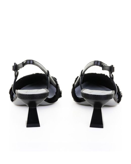 Roberto Festa Black Pointed High Heel Sandals