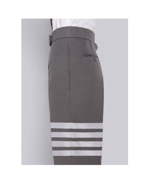 Thom Browne Gray 4-Bar Stripe Tailored Shorts