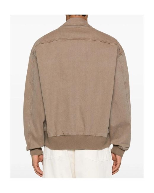 Emporio Armani Natural Zip-Up Long-Sleeved Denim Jacket for men