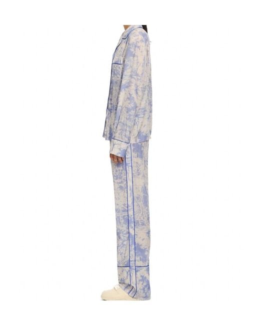Off-White c/o Virgil Abloh Blue City Nature Habutai Pajama Shirt