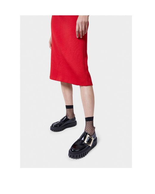 Roger Vivier Black Buckle-Detail Chunky Patent-Leather Loafers