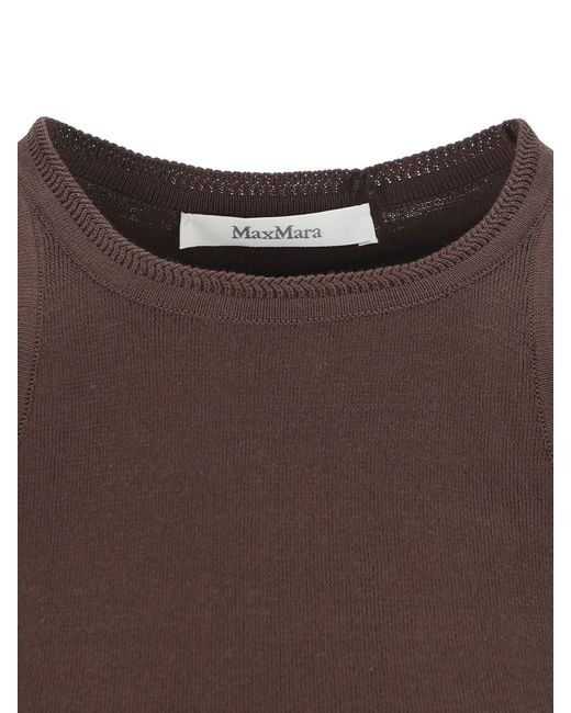 Max Mara Brown Arnes Ribbed Tank Top