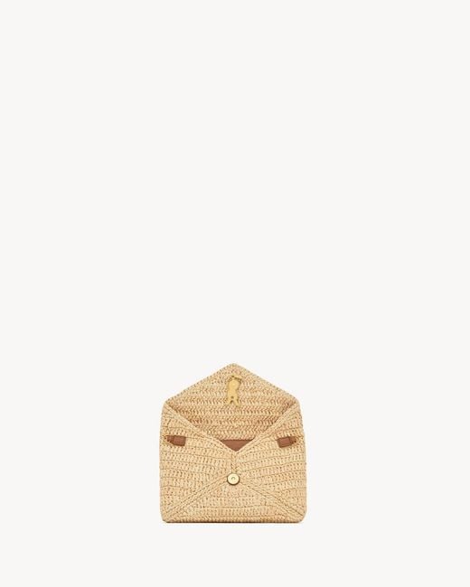 Saint Laurent White Cassandre Chain Pouch