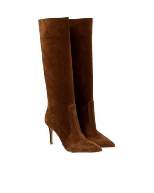 Gianvito Rossi Brown Suede Knee-High Boots