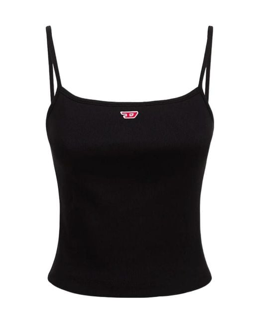 DIESEL Black T-Hop-D Logo Embroidered Cami Top