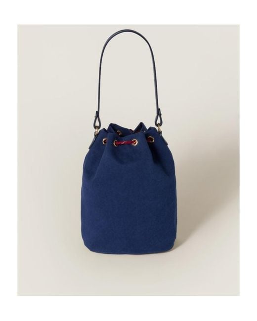 Miu Miu Blue Gabardine Sachet