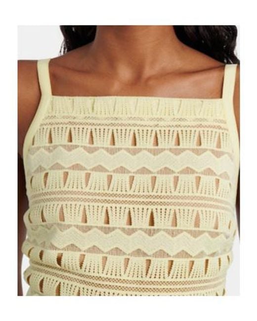 Elie Saab Yellow Macramé Midi Dress