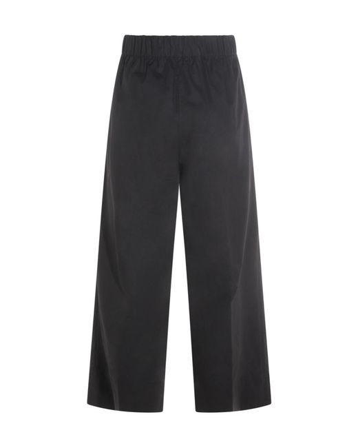 Antonelli Black Elastic-Waist Wide-Leg Pants