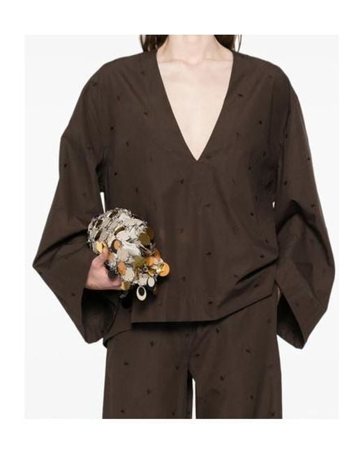 The Attico Brown Embroidered Blouse