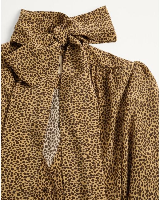 Valentino Brown Crepe De Chine Shirt With Fauve Eclat Micromacula Print