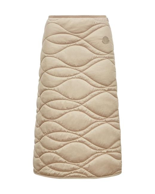 Moncler Natural Logo Patch Long Padded Skirt