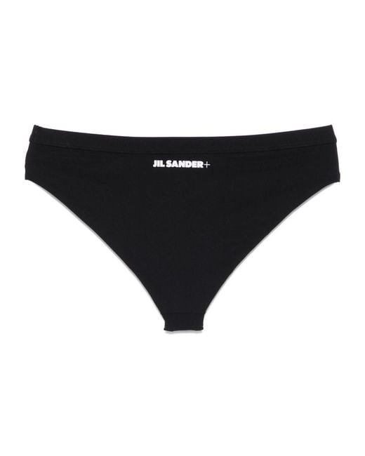 Jil Sander Black Logo Bikini Bottom