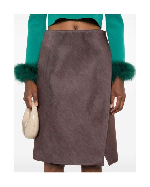 Philosophy Di Lorenzo Serafini Brown Wrap Skirt