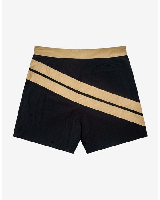 Palm Angels Blue Diagonal-Stripe Drawstring Swim Shorts for men