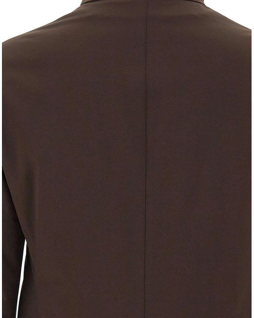 Montecore Brown Double-Breasted High-Neck Jacket for men