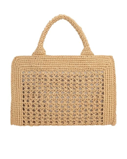 Miu Miu Natural Raffia-Effect Woven Handbag