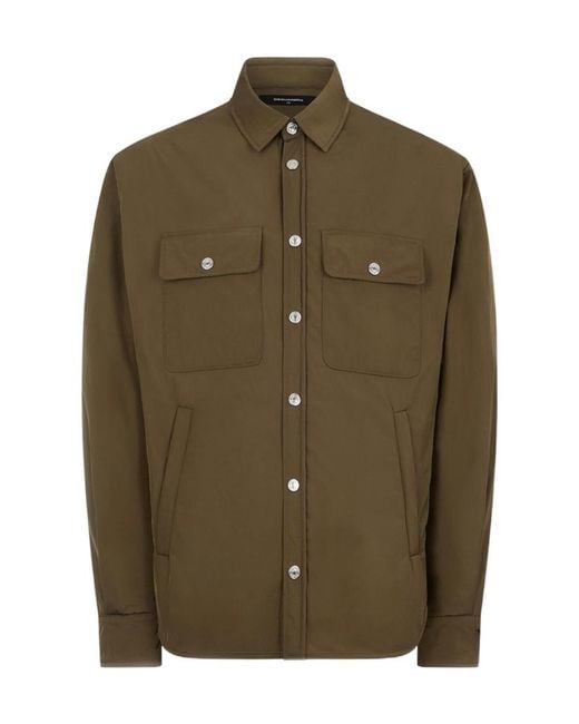 DSquared² Green Quilted Utility Jacket for men