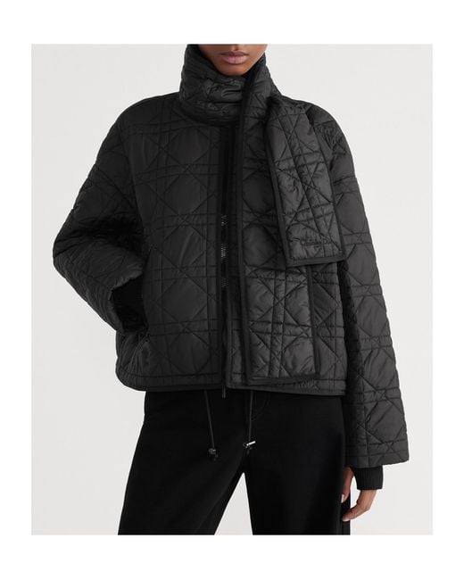 Dior Black Macrocannage Coat With Scarf Collar