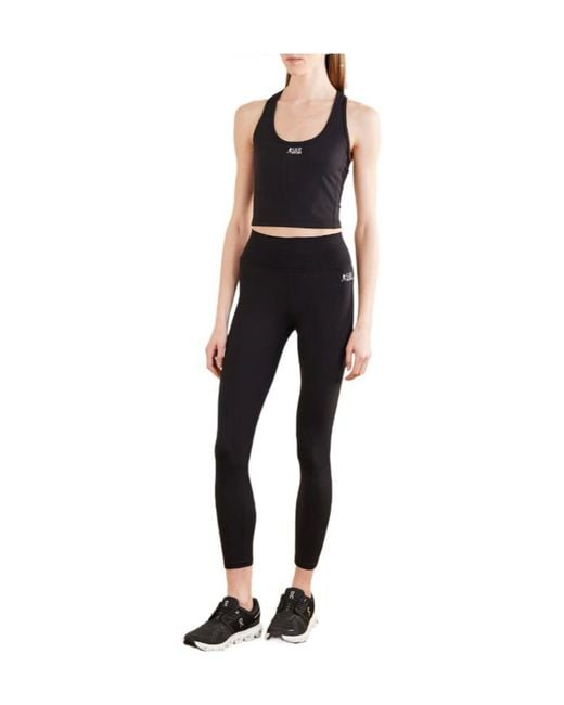 Sporty & Rich Black Logo-Print Racerback Sports Bra
