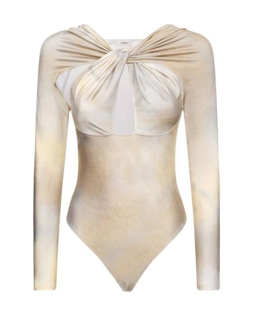 Coperni Natural Twisted Openwork Knitted Bodysuit