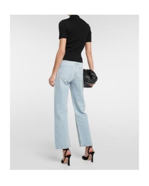 Oscar de la Renta Black Ribbed-Knit Silk-Blend Top