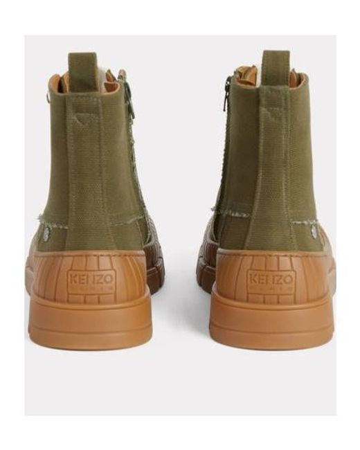 KENZO Green -Gobi' Lace-Up Boots for men