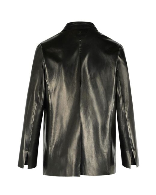 Salvatore Santoro Black Double Breasted Leather Blazer