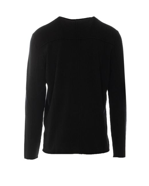 Thom Krom Black Crewneck Long Sleeve Sweater for men