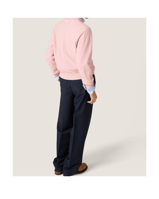 Miu Miu Pink Open-Knit Polo Sweater