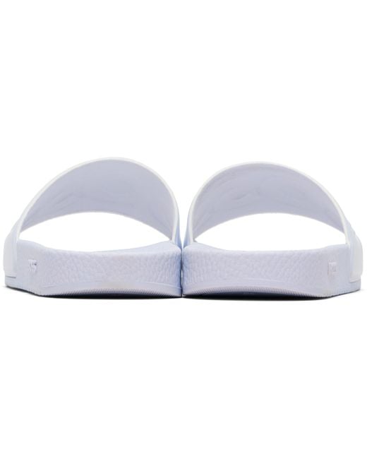 Boss White Large Logo Detail Slippers for men