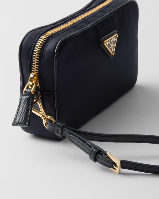 Prada Black Re-Edition 1978 Re-Nylon And Saffiano Leather Pouch