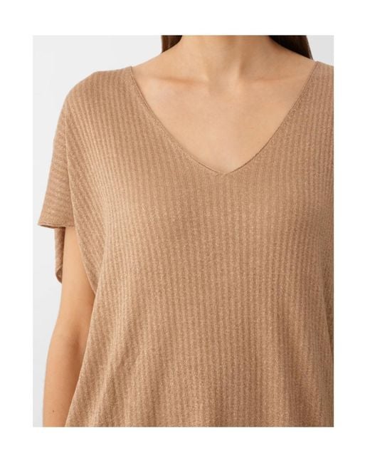 Herno Natural V-Neck Knit T-Shirt