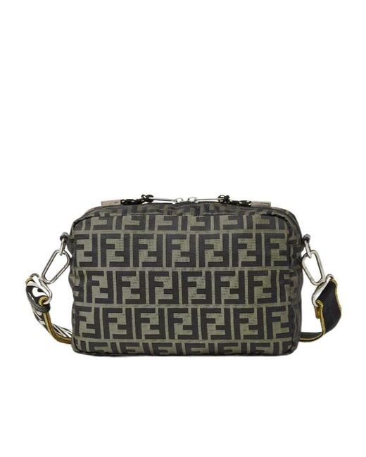Fendi Black Camera Case Superlight Ff Zucca Fabric Bag for men