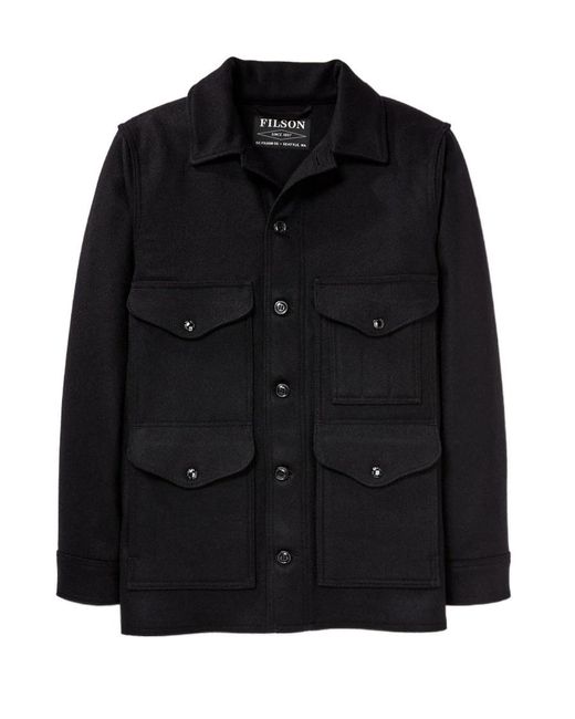 Filson Black Mackinaw Wool Jacket for men