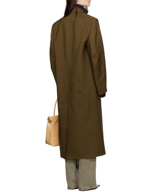 MM6 by Maison Margiela Brown Twill Coat