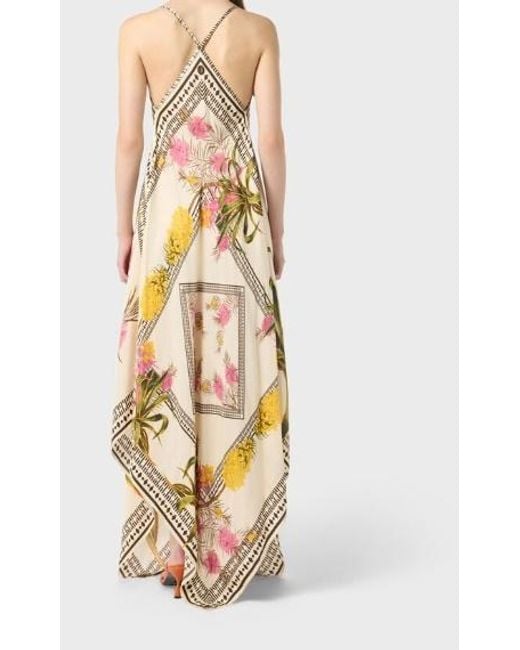 Blumarine Metallic Long Prined Twill Dress