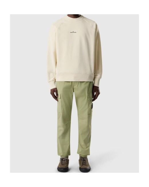 Stone Island Green Logo-Patch Cargo Pants for men