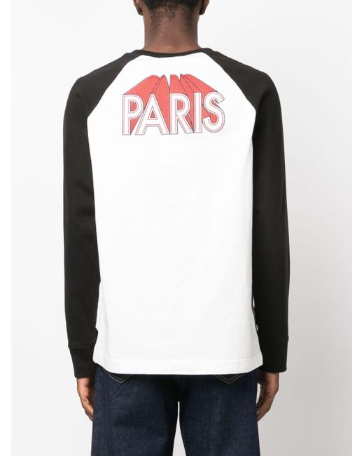 KENZO Black Logo-Printed Long Sleeved T-Shirt for men