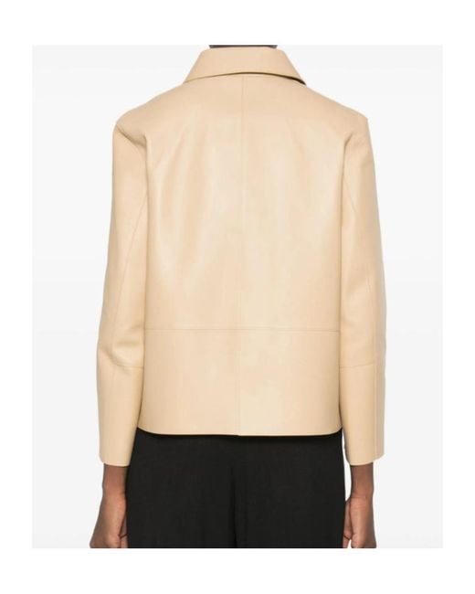 Totême Natural Button-Up Leather Jacket