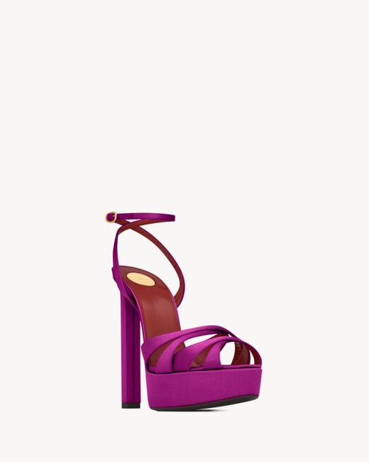 Saint Laurent Purple Chandelle Platform Sandals