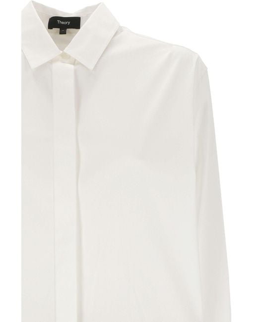 Theory White Buttoned Oversize Shirt