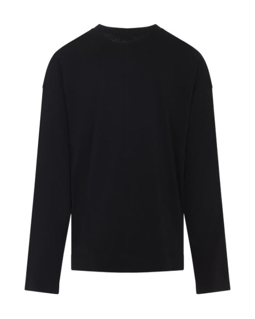Dries Van Noten Blue Graphic Printed Crewneck T-Shirt for men