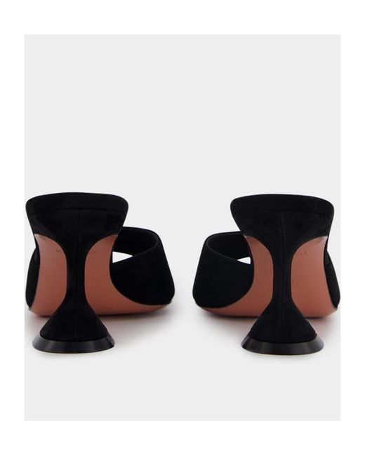 AMINA MUADDI Black Lupita 70Mm Suede Mules