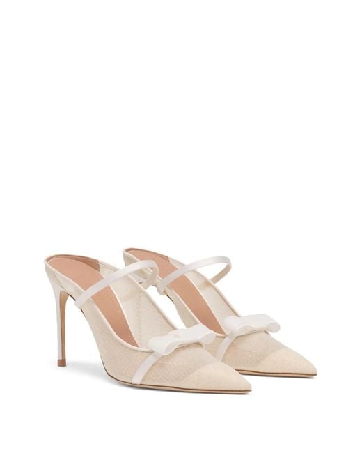 Malone Souliers White 90Mm Aurora Heeled Mules